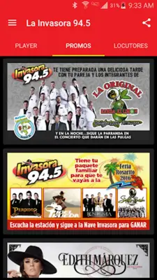 Invasora 94.5 android App screenshot 1